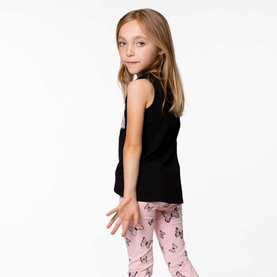 Printed Leggings Organic Cotton, Butterfly Pink