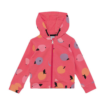 Hooded Printed French Terry Vest, Big AOP Fruit