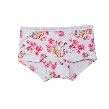 Printed Boyshort Panty, AOP Pink Unicorn