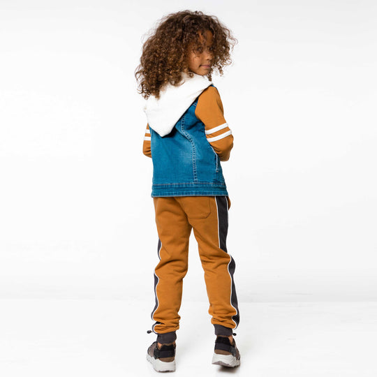 french terry denim jacket