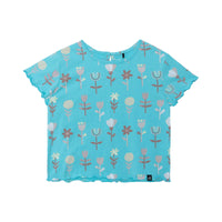 Printed T-Shirt With Back K-Hole, AOP Wildflowers