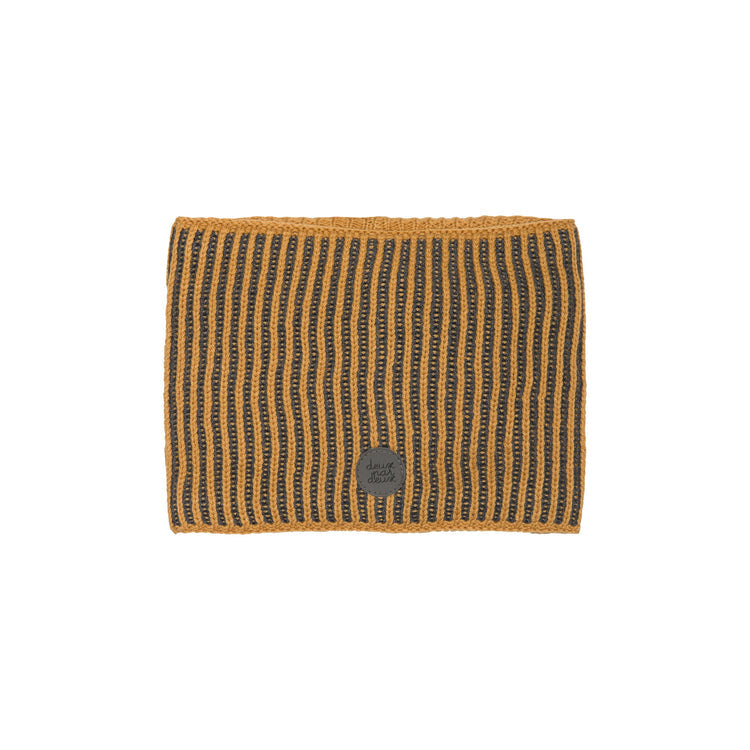 Knitted Neckwarmer Yellow Brown