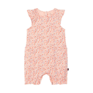 Organic Cotton Printed Romper Pink Little Flowers
