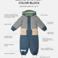 Leokid Snowsuit Color Block "Gray Wave"