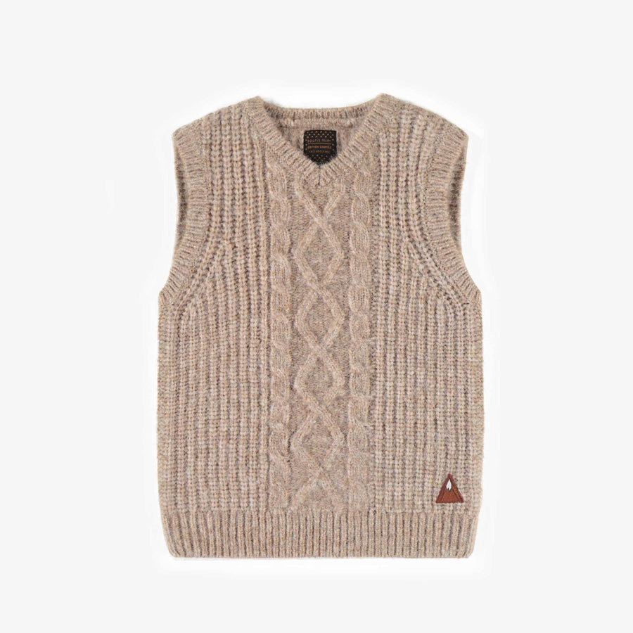 KNITTED CABLE SWEATER VEST, CHILD