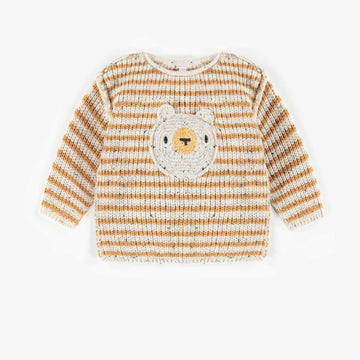 STRIPED CREWNECK WITH EMBROIDERED ILLUSTRATION, NEWBORN