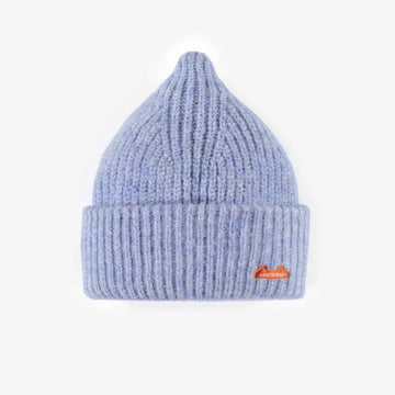 BLUE KNITTED TOQUE IN RECYCLED POLYESTER, BABY