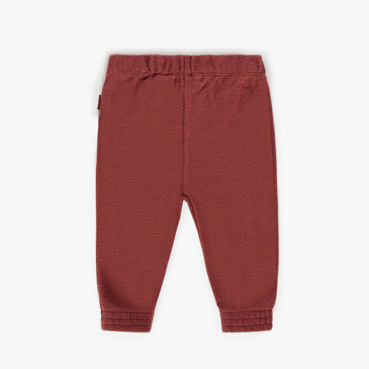 RUST CREPE FRENCH TERRY LEGGING, BABY