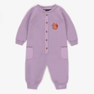 PALE PURPLE ONE-PIECE IN FRENCH COTTON, BABY