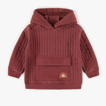 RUST HOODY IN QUILTED JERSEY, BABY