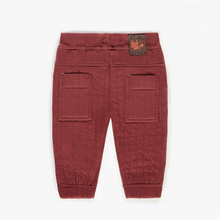 BROWN JOGGING PANTS IN QUILTED JERSEY, BABY