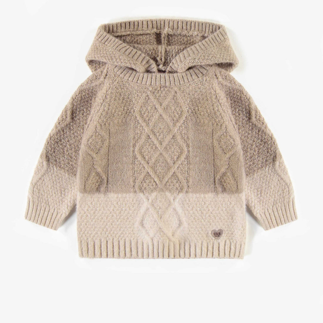 RECYCLED POLYESTER KNITTED HOODIE, BABY