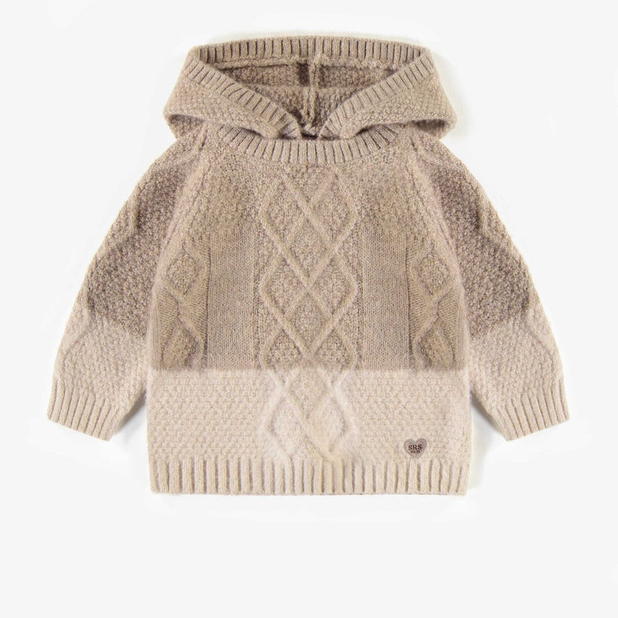 RECYCLED POLYESTER KNITTED HOODIE, BABY