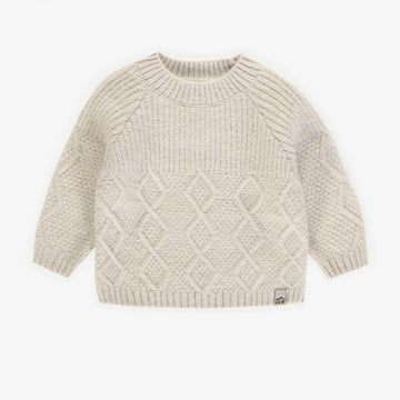 RECYCLED POLYESTER KNITTED CREWNECK, BABY