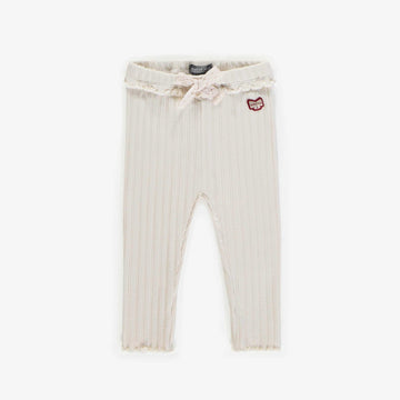 CREAM LEGGING IN IRREGULAR RIB, BABY