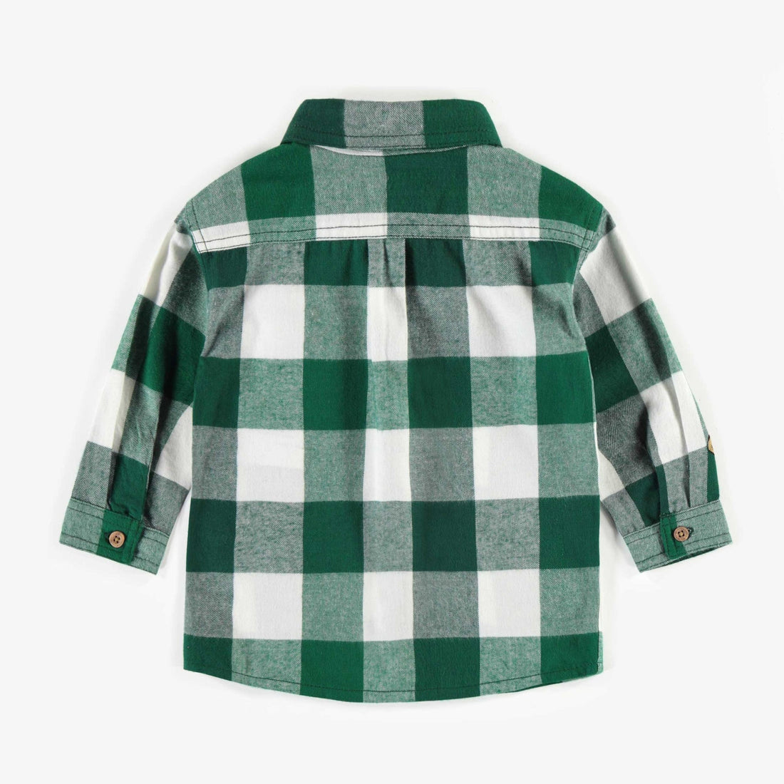 GREEN CHECKERED SHIRT IN BRUSHED FLANNEL, BABY