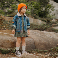 GREEN FLORAL DRESS IN VISCOSE, BABY