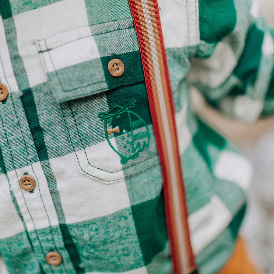GREEN CHECKERED SHIRT IN BRUSHED FLANNEL, CHILD
