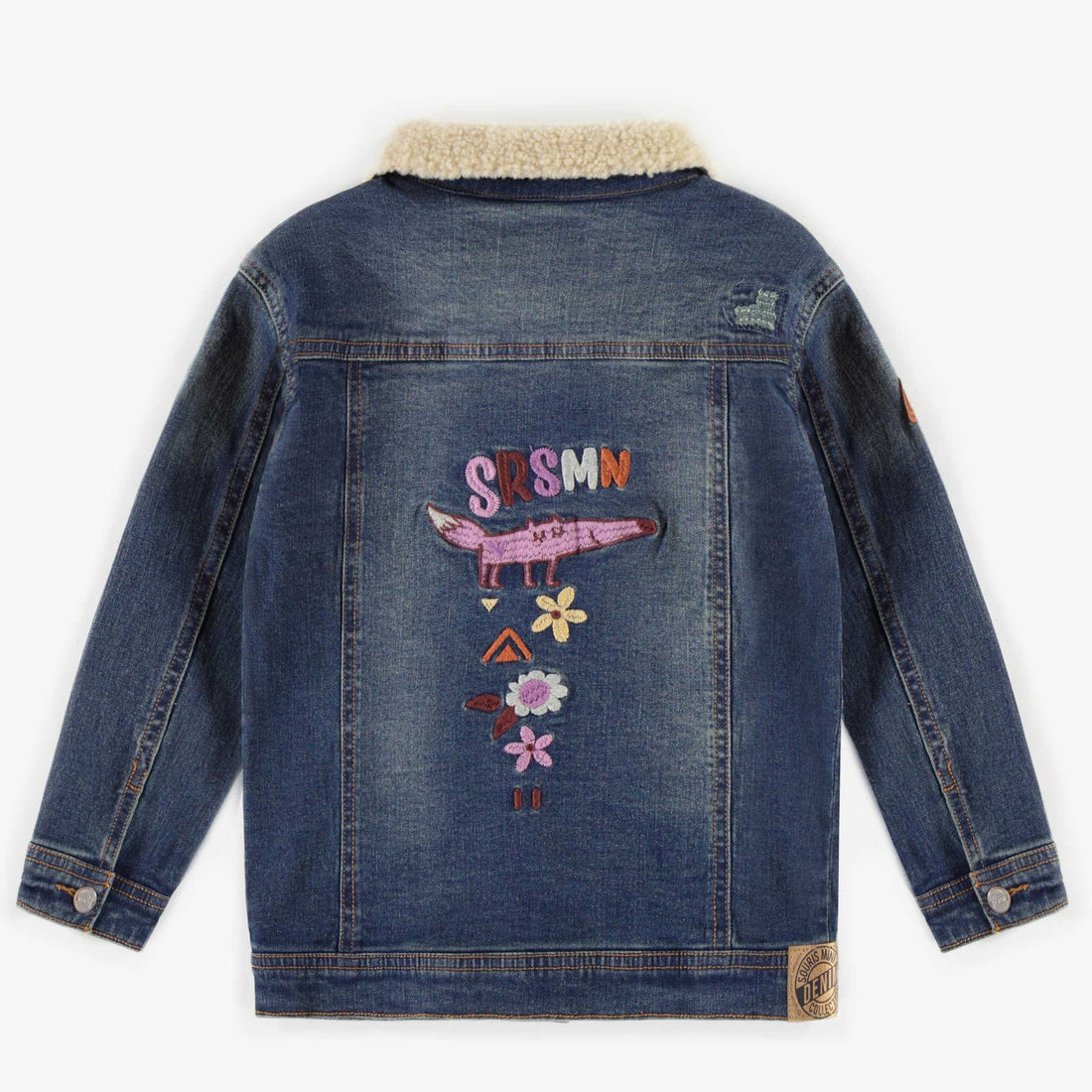 STRETCHY DENIM JACKET WITH EMBROIDERY GIRL, CHILD