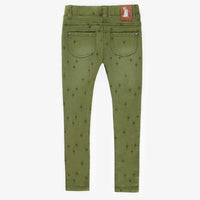 GREEN STRETCH DENIM TROUSERS WITH FITTED FIT, CHILD