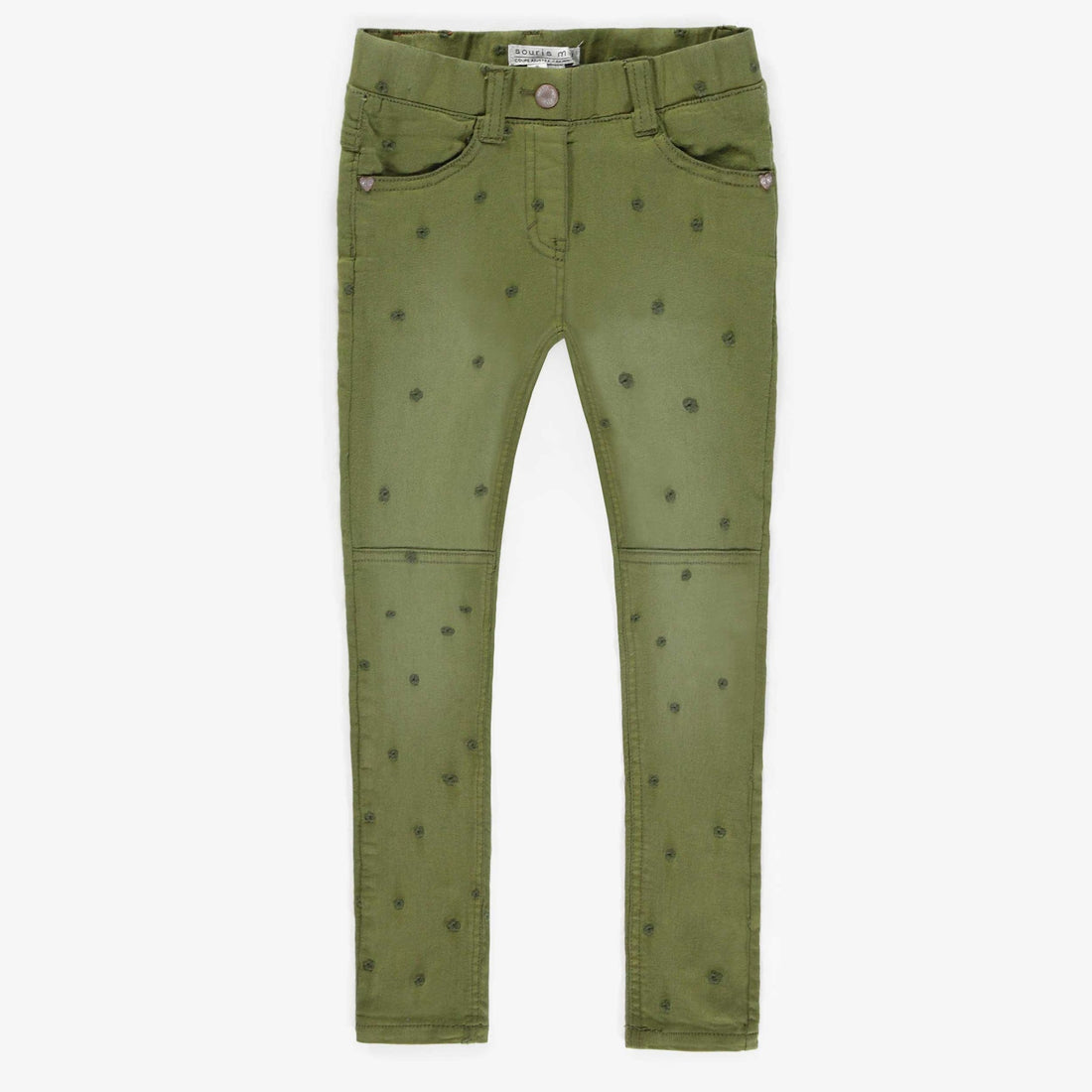GREEN STRETCH DENIM TROUSERS WITH FITTED FIT, CHILD