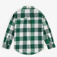 GREEN CHECKERED SHIRT IN BRUSHED FLANNEL, CHILD
