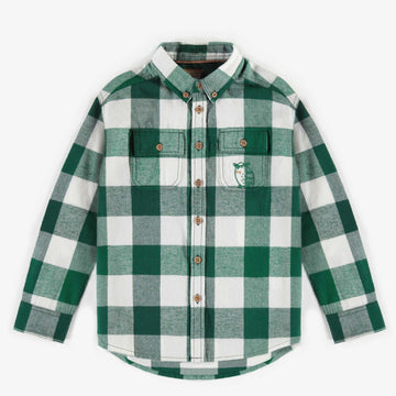 GREEN CHECKERED SHIRT IN BRUSHED FLANNEL, CHILD