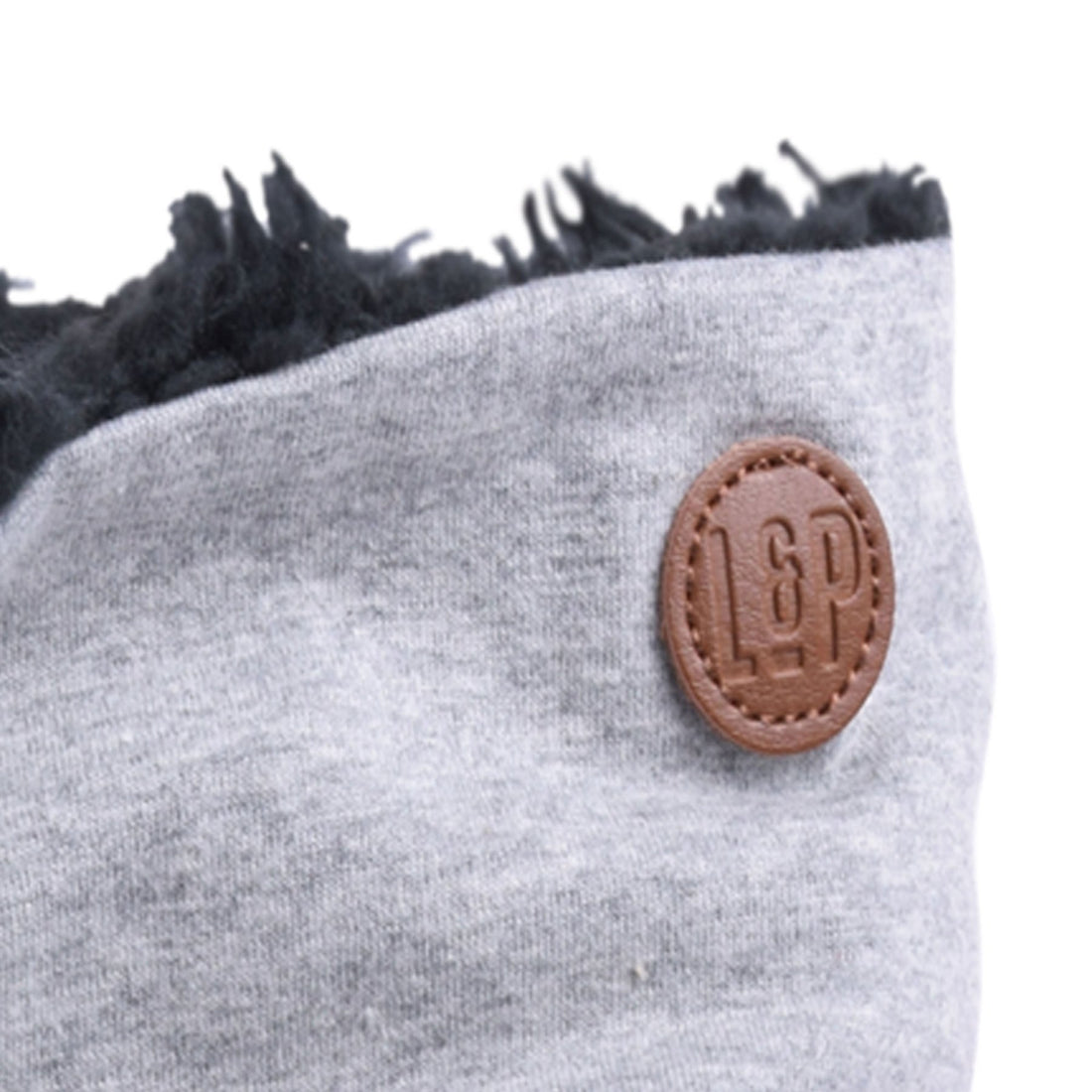 Sherpa-Lined Cotton Neck Gaiter (Gray)