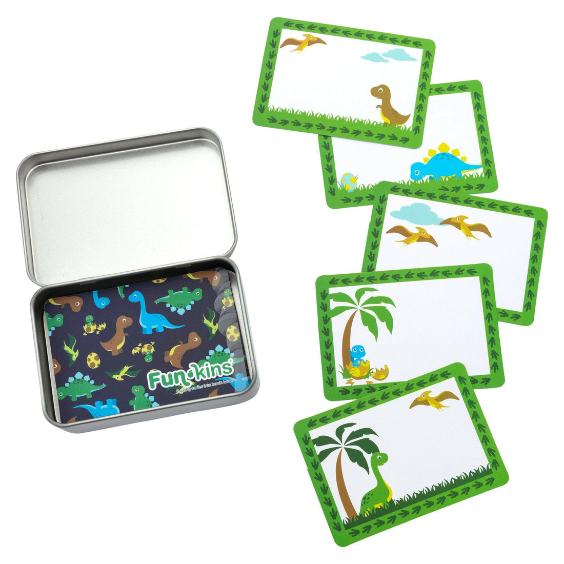 Lunchbox Note Cards - Green Dinosaurs