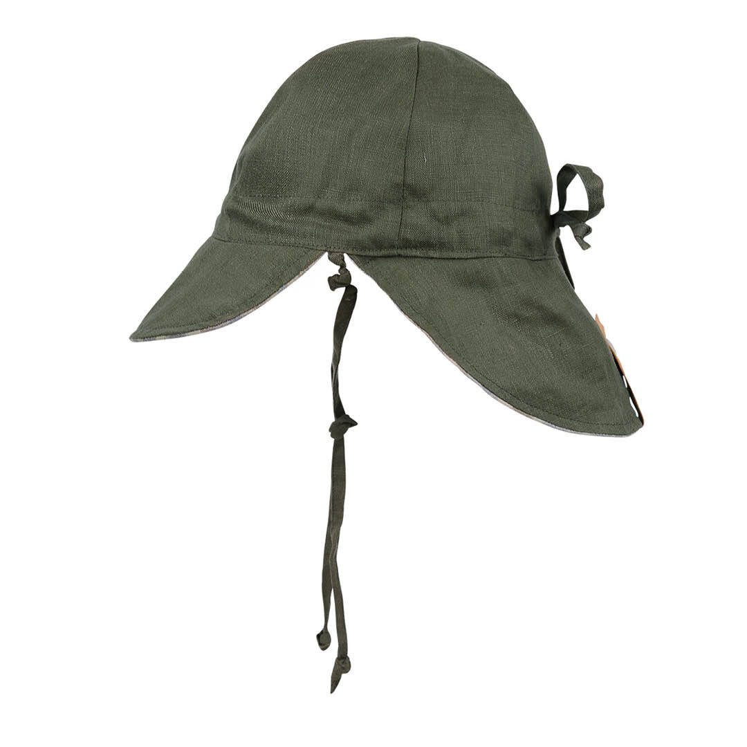 Baby Reversible Flap Sun Hat - Noah / Olive