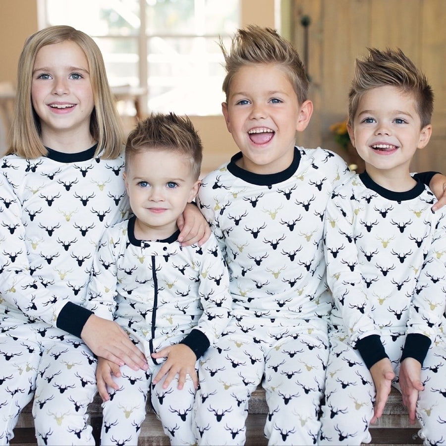 Monochrome Buck Kids Pajama Set