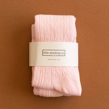 Light Pink Cable Knit Tights