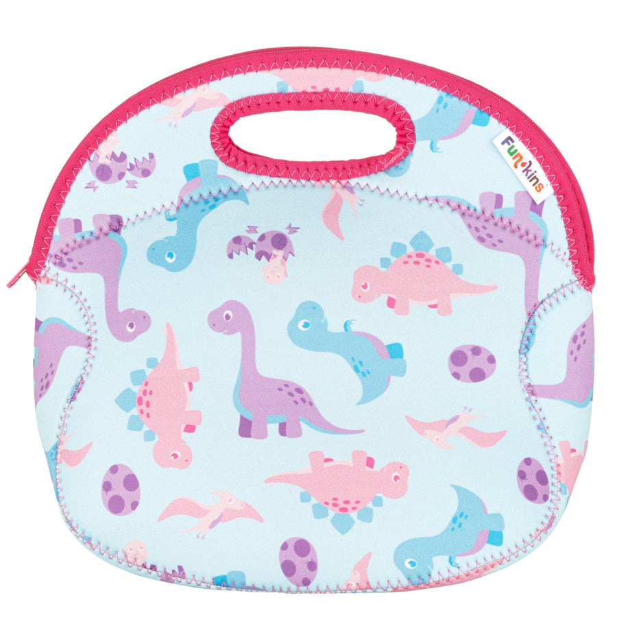 Large Machine Washable Lunch Bag - Pink Dinos