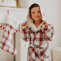 Classic Plaid Sherpa Lined Flannel Robe