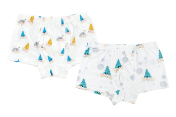 Bamboo Boys Boxer Briefs Underwear (2 Pack) - Hermit Crab
