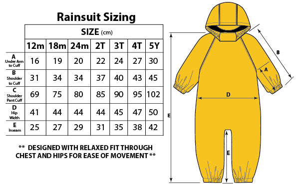 2 Zipper Fleece Lined Rain Suit - Multiple Colours
