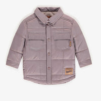 PLATINUM GREY QUILTED OVERSHIRT WITH RECYCLED FIBER INSULATION, BABY