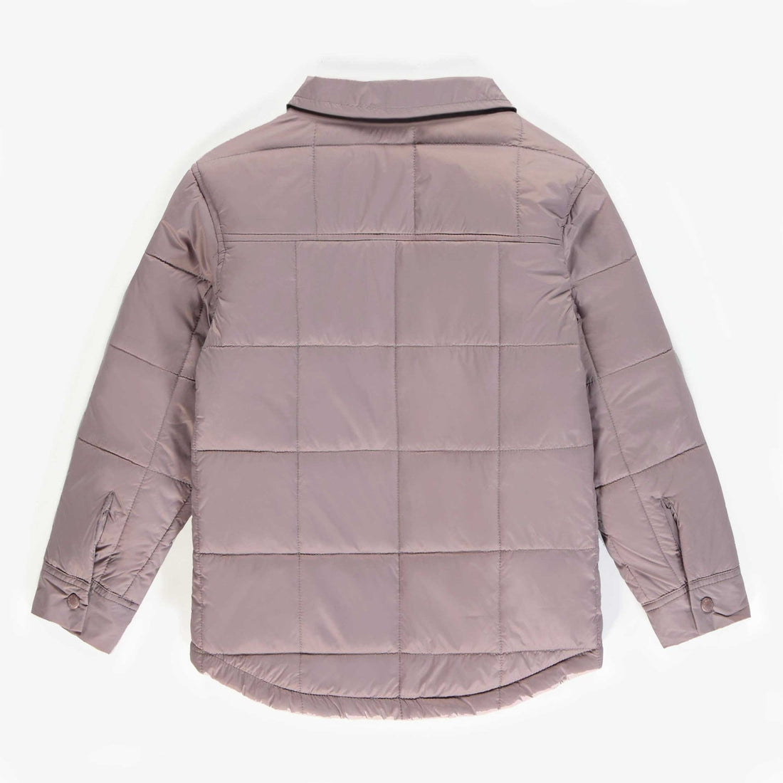 PLATINUM GREY QUILTED OVERSHIRT WITH RECYCLED FIBER INSULATION, CHILD