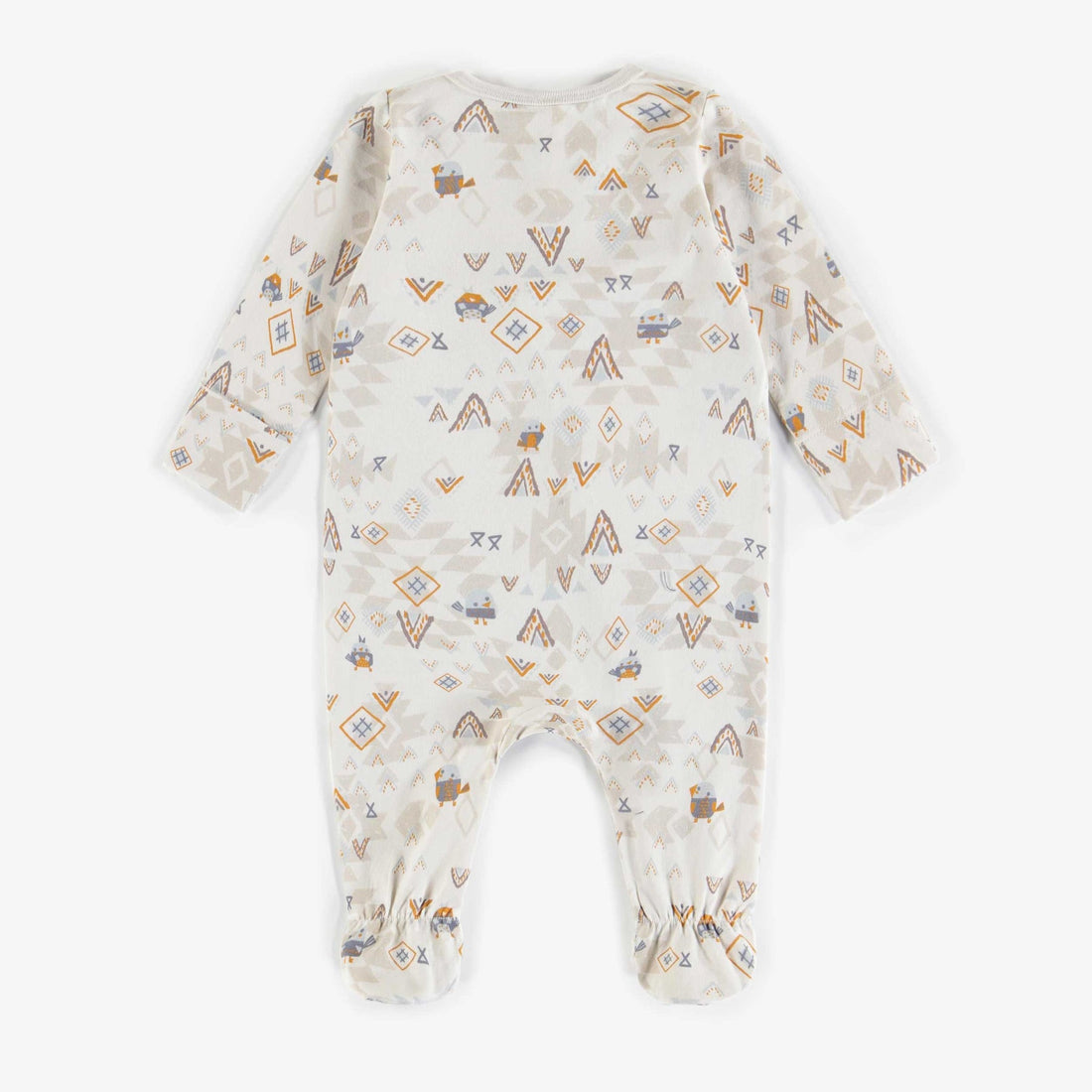 PYJAMA WITH ETHNIC PATTERNS IN ORGANIC COTTON, NEWBORN