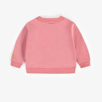 PINK CREWNECK IN FRENCH COTTON TERRY, NEWBORN