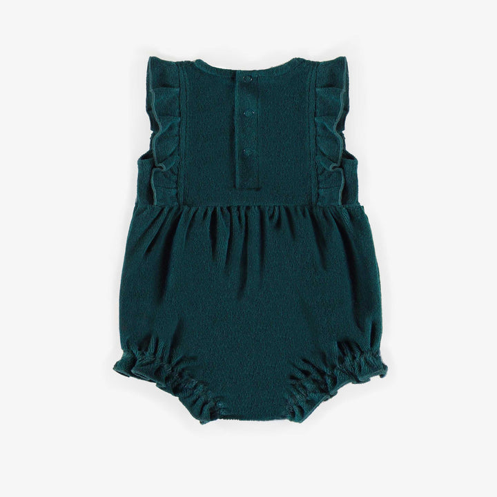 TURQUOISE TERRY CLOTH ONE-PIECE, NEWBORN