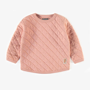 PINK SWEATER IN QUILTED JERSEY, BABY