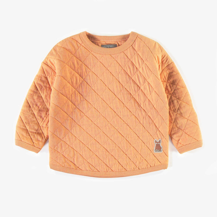 ORANGE SWEATER IN QUILTED JERSEY, BABY