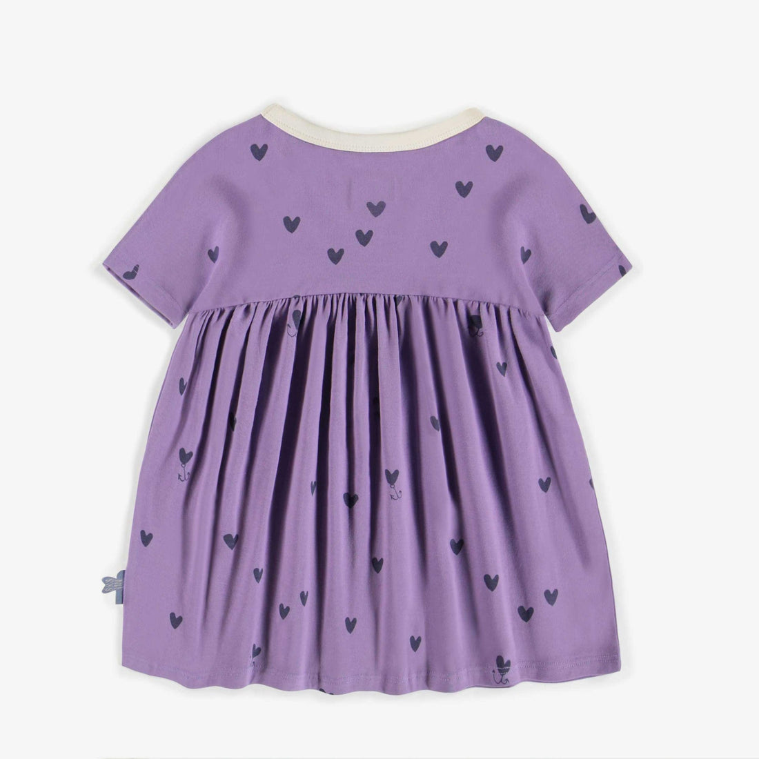 PURPLE DRESS WITH HEARTS IN SOFT JERSEY, BABY