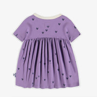 PURPLE DRESS WITH HEARTS IN SOFT JERSEY, BABY