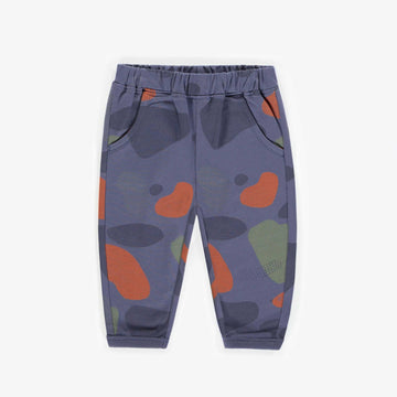 BLUE PANT WITH COLORED STAINS IN FRENCH TERRY, BABY