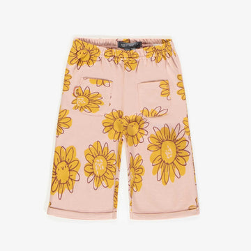PINK FLOWERY PANT IN FRENCH TERRY, BABY