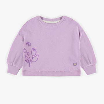 PURPLE LONG SLEEVES SWEATER IN CREPE FRENCH TERRY, BABY