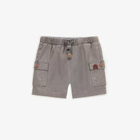 GREY SHORT IN TWILL WITH LARGE POCKETS, BABY