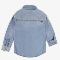 STRAIGHT FIT DENIM OVERSHIRT WITH EMBROIDERY, CHILD